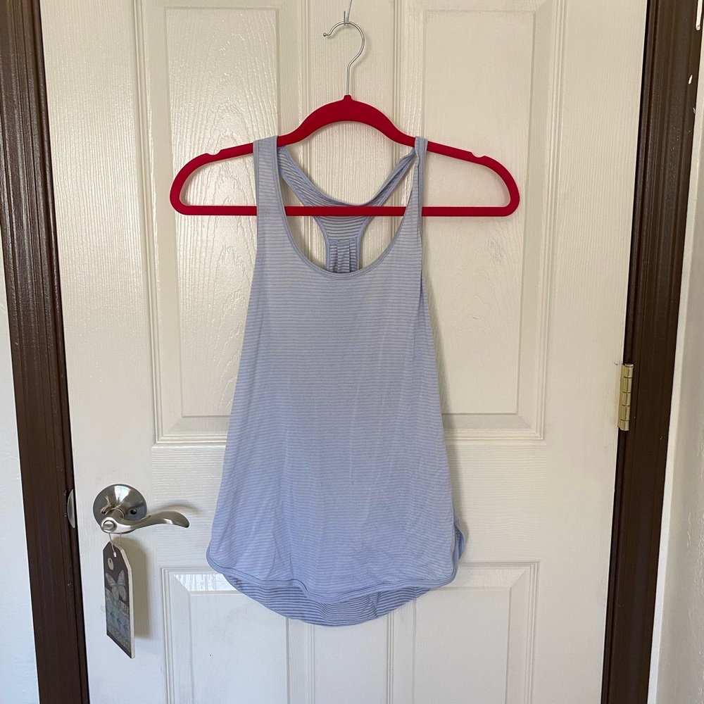 Lululemon light blue tank, gently used still in good condition!